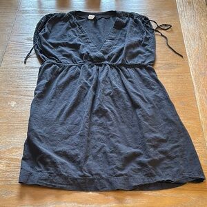 Lauren Ralph Lauren Black V-Neck Swim Cover-Up Dress Size Large🇨🇦
